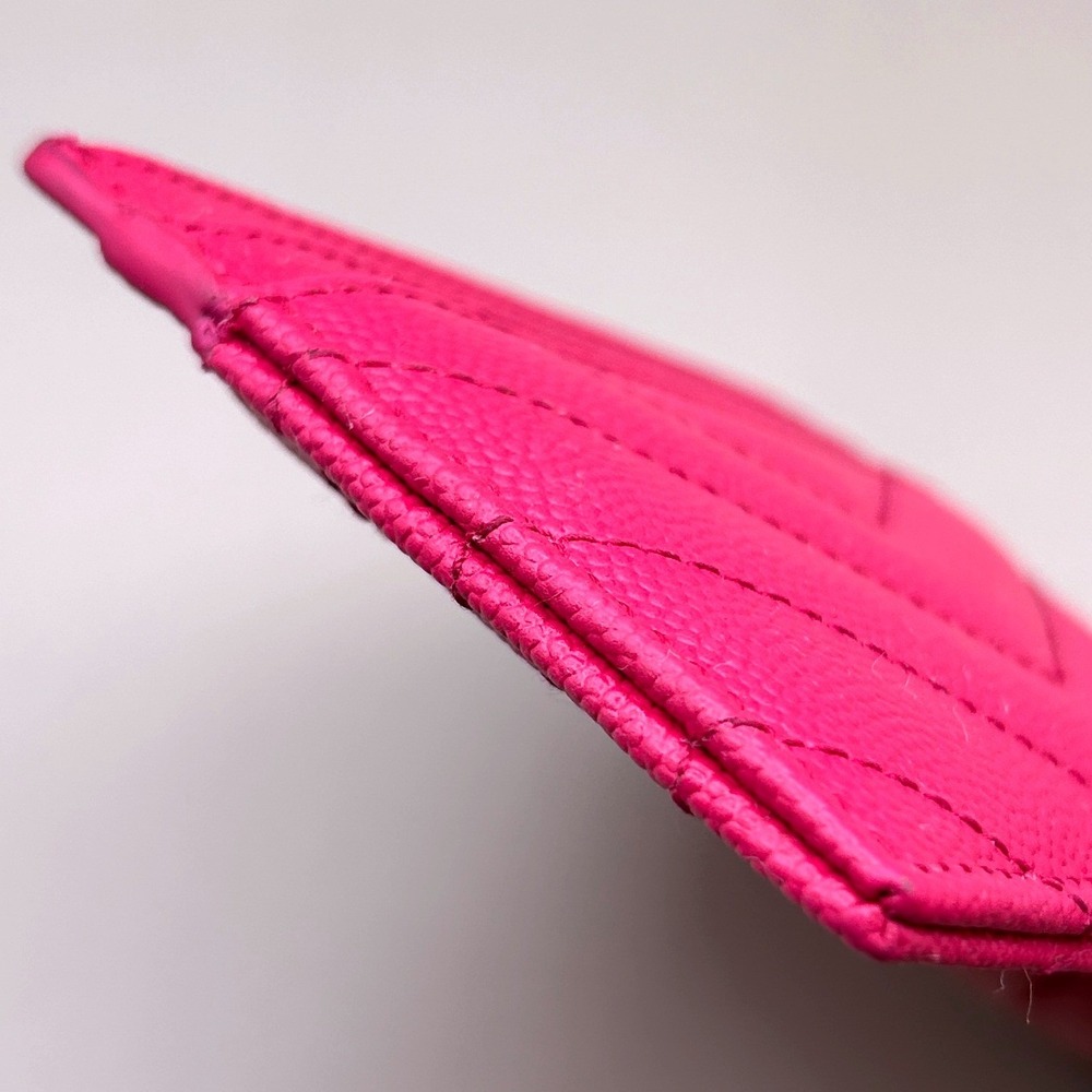 Saint Laurent YSL Monogram Quilted Leather Credit Card Case Shocking Pink - Picture 7 of 14